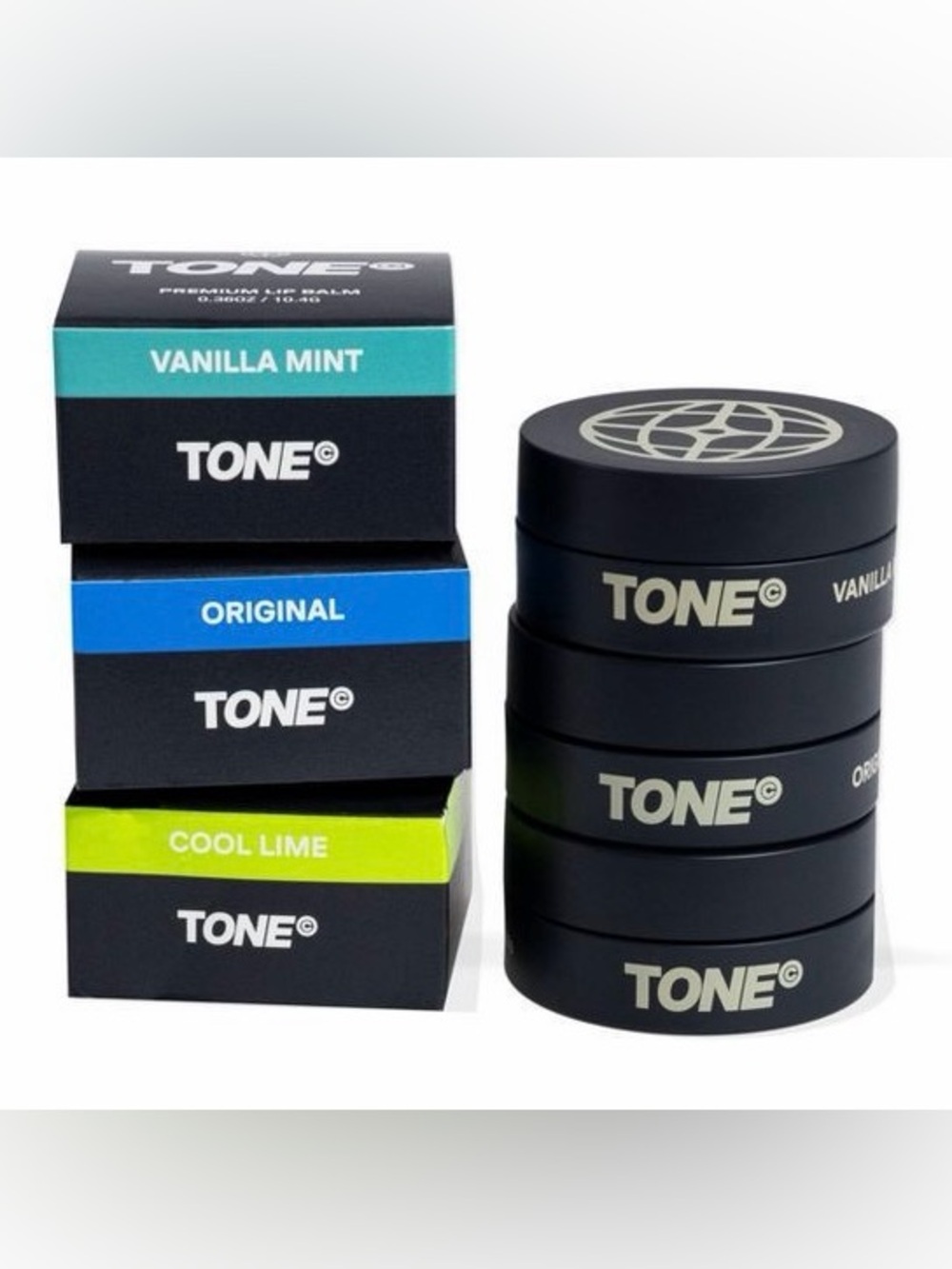{3 Pack} TONE Premium Lip Balm ~ Original, Vanilla Mint, Cool Lime ~ New in Box